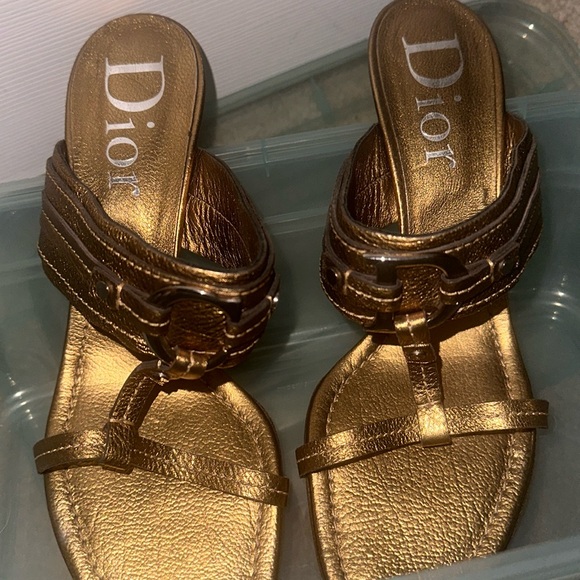 Christian Dior Sandals in Metallic Leather - Picture 9 of 12
